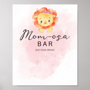 Poster Little Lion C'est une fille Aquarelle Maman-osa Ba