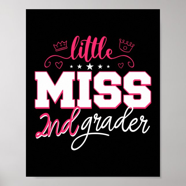 Poster Little Miss 2nd Grader Bonjour 2e année (Devant)