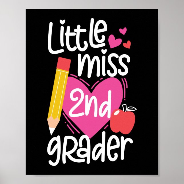 Poster Little Miss 2nd Grader Bonjour 2e année (Devant)