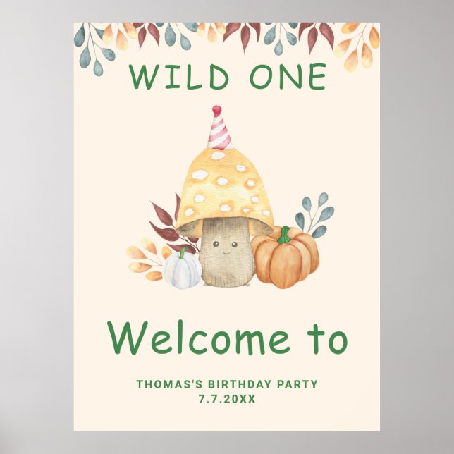 Poster Little Mushroom fête d'anniversaire (Devant)