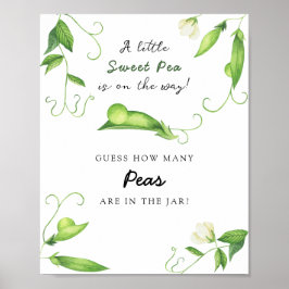 Poster Little pea - guess how many peas