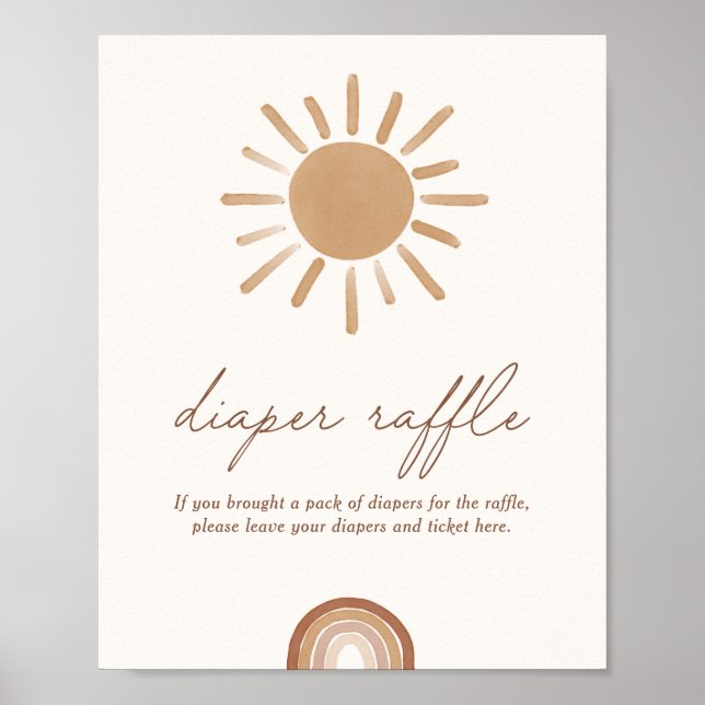 Poster Little Ray of Sunshine Baby shower Déchets Raffle (Devant)