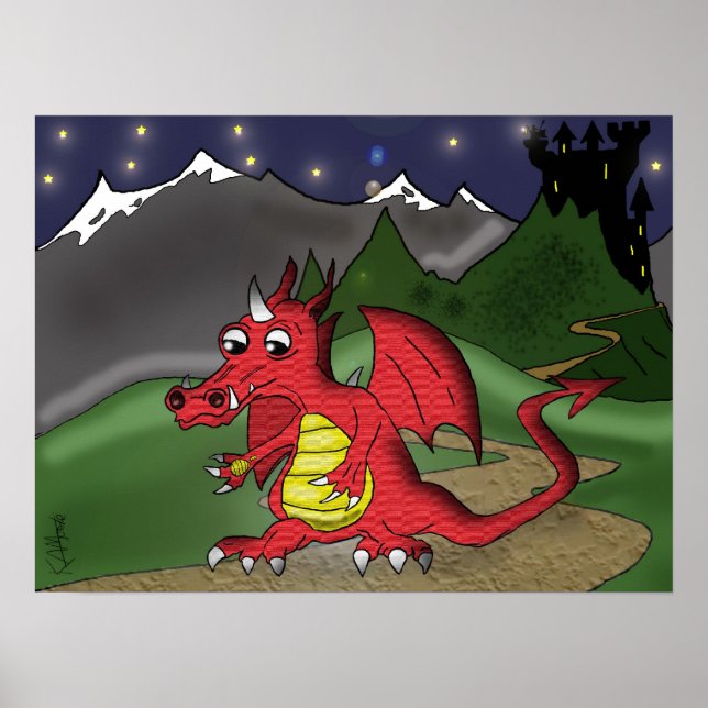 Poster "Little Red Dragon" - par Kev Moore (Devant)