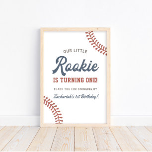 Poster Little Rookie Baseball Boys 1ère fête d'anniversai