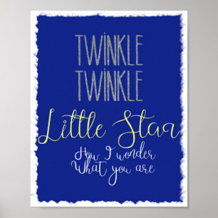 Poster Little Star Argent et nuages