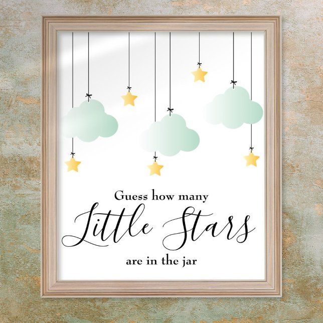 Poster Little Stars Baby Shower Game Sign (Little Stars Baby Shower Game Sign)