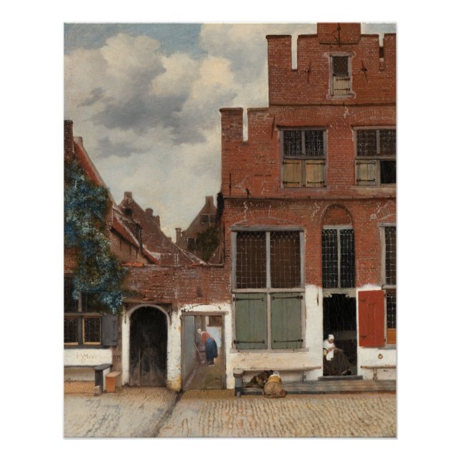 Poster Little Street Johannes Vermeer Glossy (Devant)