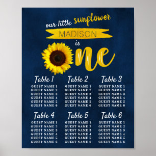 Poster Little Sunflower 1er Anniversaire Carte de siège