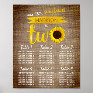 Poster Little Sunflower 2e Anniversaire Carte de siège