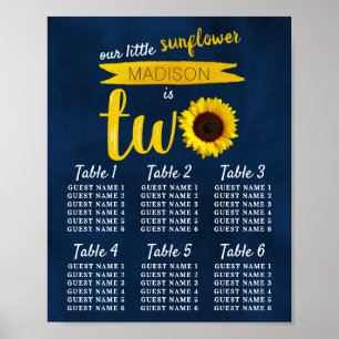 Poster Little Sunflower 2e Anniversaire Carte de siège