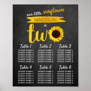 Poster Little Sunflower 2e Anniversaire Carte de siège