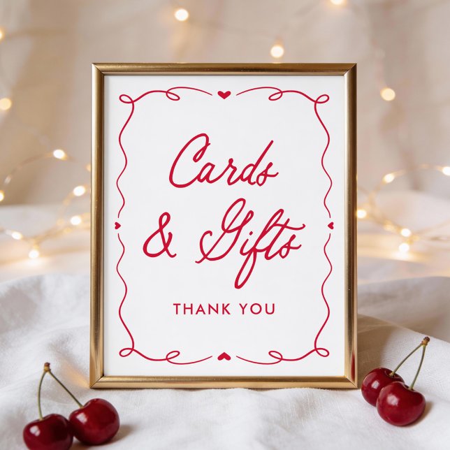 Poster Little Sweetheart Baby Shower Cards and Gifts Sign (Créateur téléchargé)