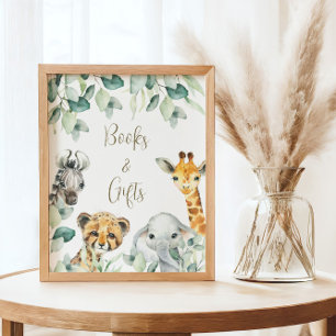 Poster Little Wild One Safari Baby shower Livres & Cadeau