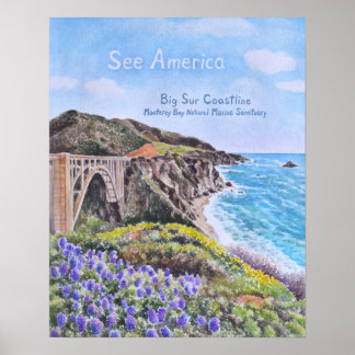 Poster Littoral de Big Sur