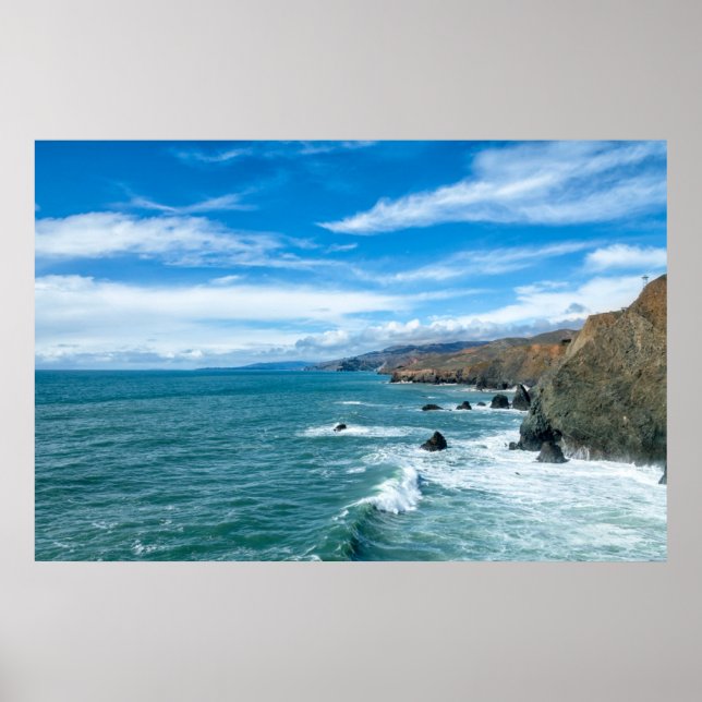 Poster Littoral | Marin Headlands, Californie (Devant)