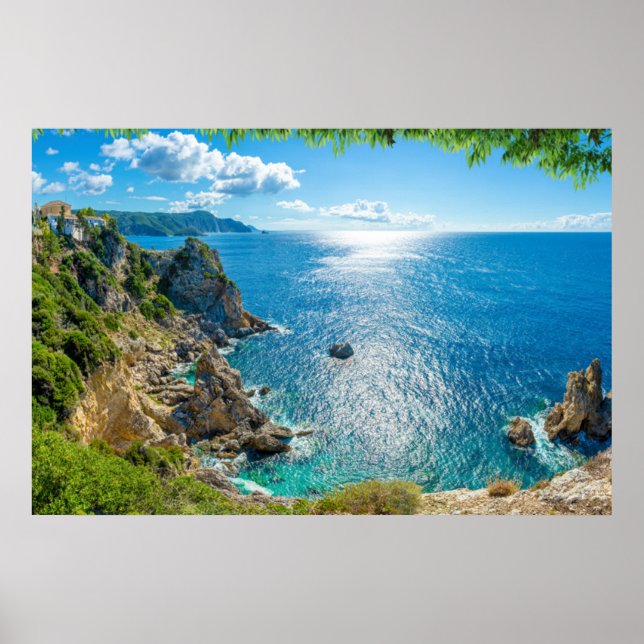 Poster Littoral | Palaiokastritsa, Corfou, Grèce (Devant)