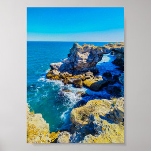 Poster Littoral rocheux avec mer turquoise – Méditerranée