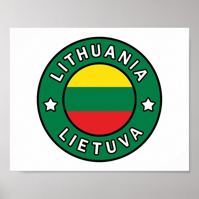Poster Lituanie Lietuva (Devant)