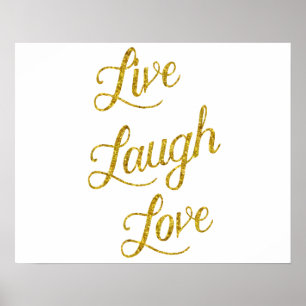 Poster Live Lauder Love Gold Faux Parties scintillant Séq