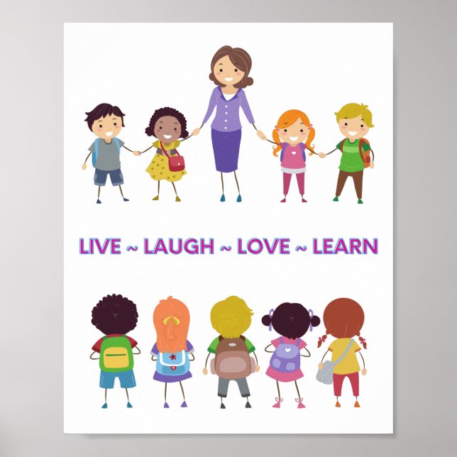 Poster Live ~ Laugh ~ Amour ~ Apprendre Enseignant de l'é (Devant)