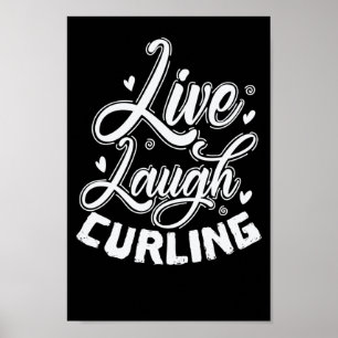 Poster Live Laugh Curling Wintersport