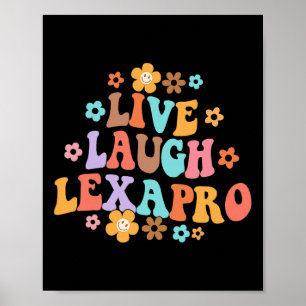 Poster Live Laugh Lexapro Thérapiste Super en santé menta
