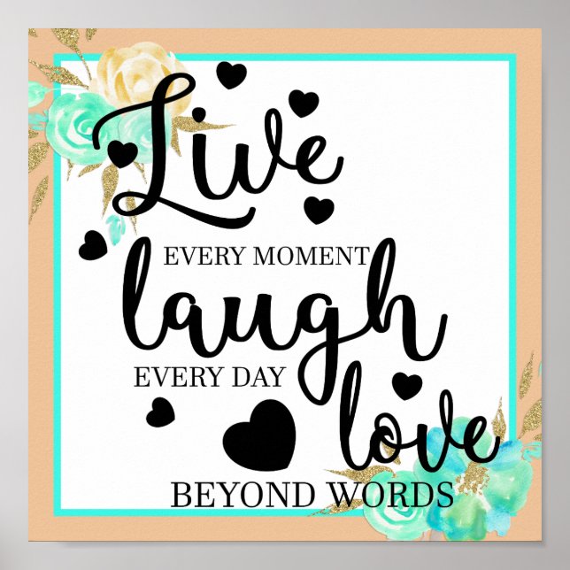 Poster Live Laugh Love (Devant)