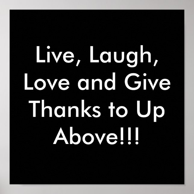 Poster Live, Laugh, Love (Devant)