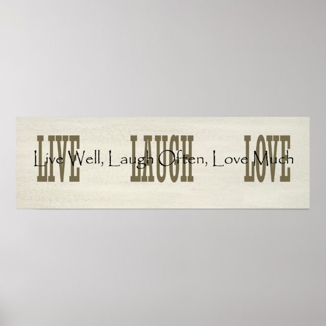 Poster Live Laugh Love (Devant)
