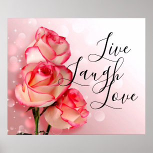 Poster Live Laugh Love Roses