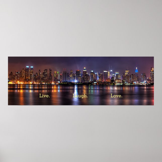 Poster Live Laugh Love Skyline (Devant)