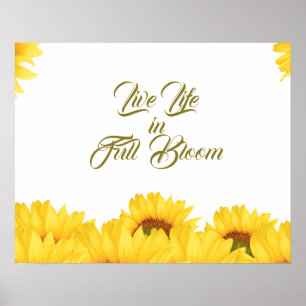 Poster Live Life in Full Bloom Inspiration Citation Poste
