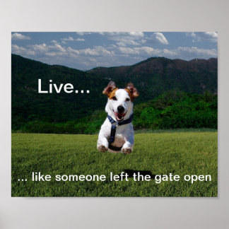 Poster "Live Like One Left Gate Open"