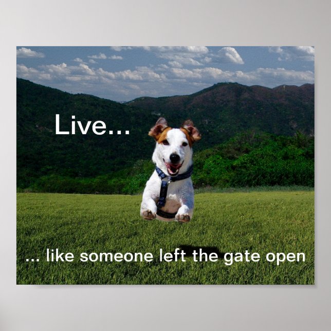 Poster "Live Like One Left Gate Open" (Devant)