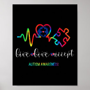 Poster Live Love Accepter Sensibilisation sur l'autisme 1