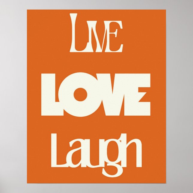Poster Live Love Laugh Typographie | Inspiration (Devant)
