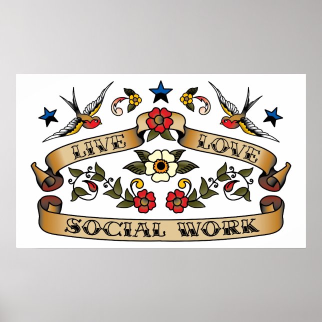 Poster Live Love Social Work (Devant)