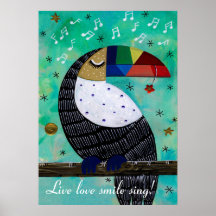 Live love sourire perroquet acrylique coloré avec 