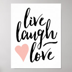 Poster Live moderne, rire, Love Print (8,5x11)