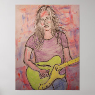 Poster Live Music Girl Sketch