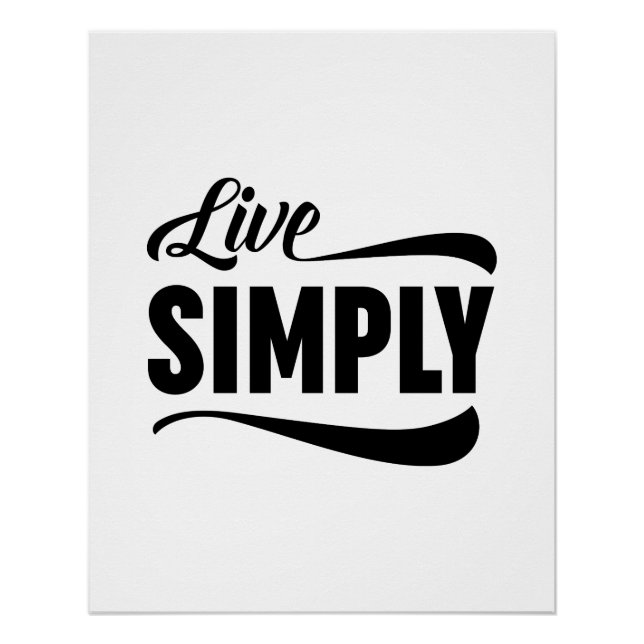 Poster Live Simply Typographie (Devant)