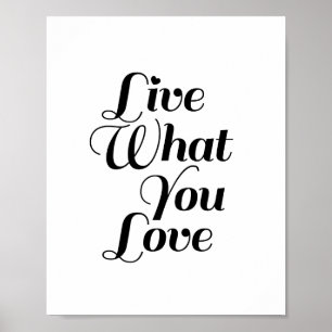 Poster Live What - Devis motivationnel Imprimer en blanc
