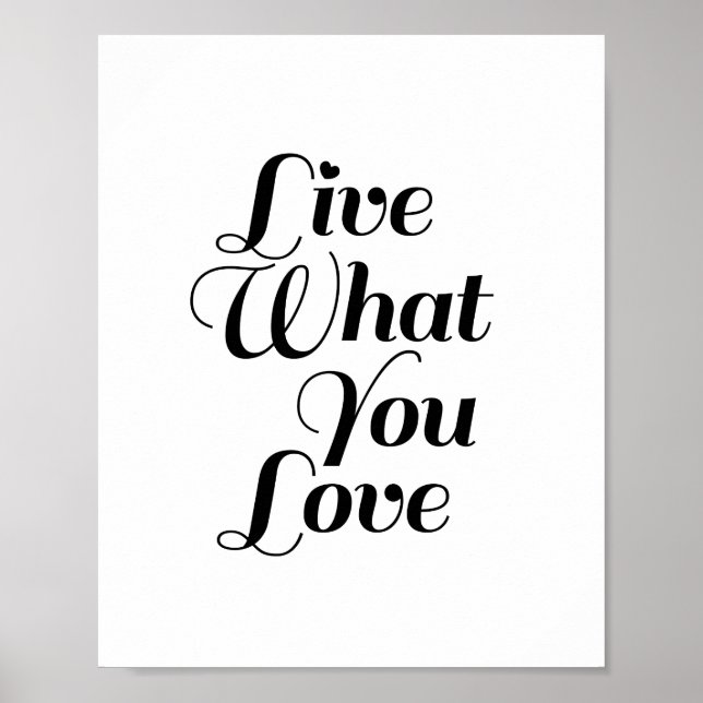 Poster Live What - Devis motivationnel Imprimer en blanc (Devant)