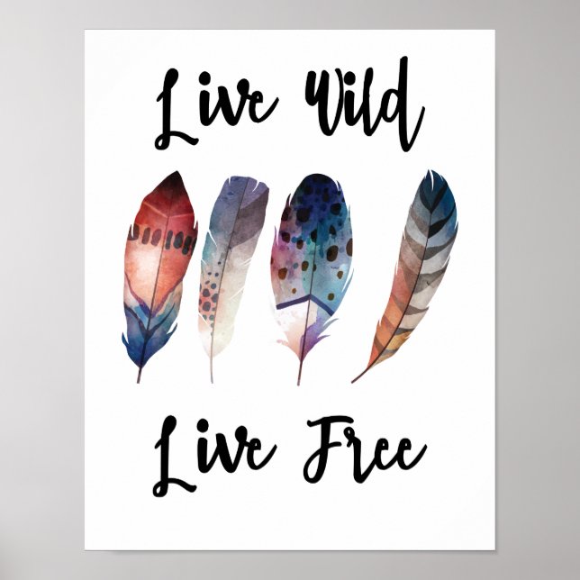 Poster Live Wild Live Free (Devant)
