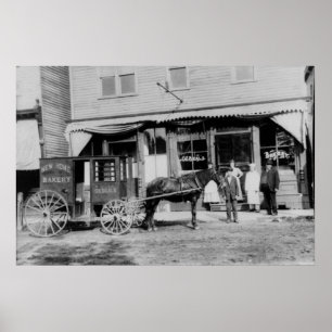 Poster Livraison de boulangerie vintage