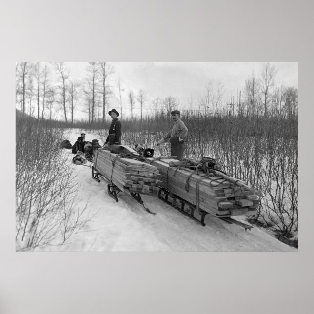 Poster Livraison de traîneau à chiens : 1900 (Devant)