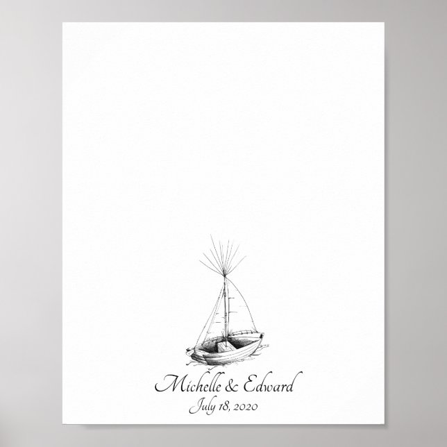 Poster Livraison Mariage Fingerprint Livre d'invités N.2 (Devant)
