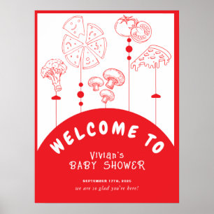 Poster Livraison spéciale de pizza Baby Shower Bienvenue