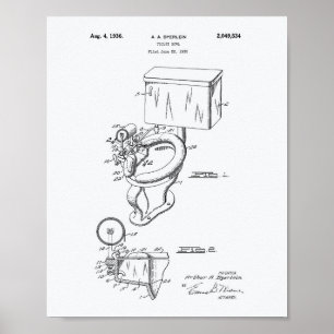 Poster Livre blanc d'art de brevet de la cuvette des