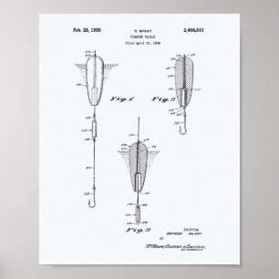 Poster Livre blanc d'art de brevet des articles de pêche